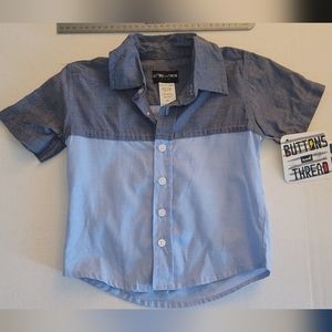 Buttons and Threads button-down Dress shirt blue two toned Short Sleeved Sleeves
